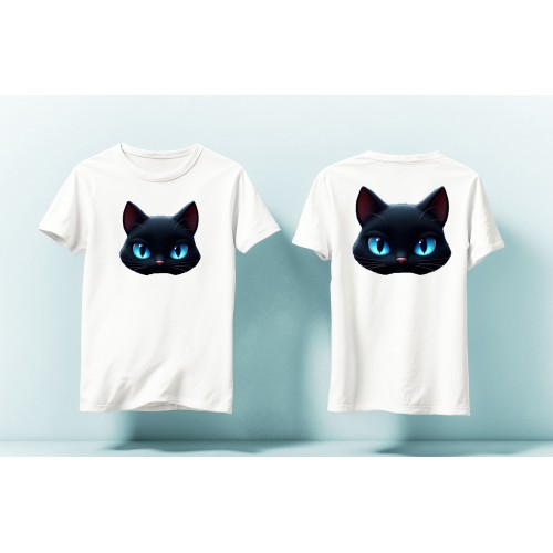Tricou Black Cat Blue Eyes